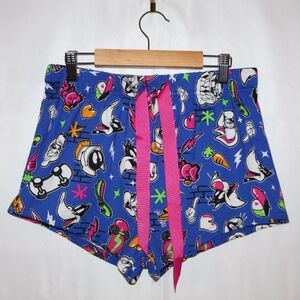 Looney Tunes Blue & Pink Lounge Shorts. Small. NWOT.